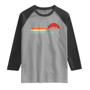 Off Road QUAD ATV Car Vintage Retro Sunset Raglan Shirt TS11 Sport Gray Black Print Your Wear