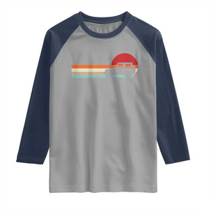 Off Road QUAD ATV Car Vintage Retro Sunset Raglan Shirt TS11 Sport Gray Navy Print Your Wear