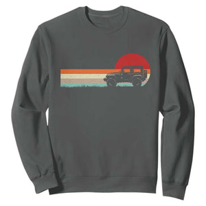 Off Road QUAD ATV Car Vintage Retro Sunset Sweatshirt TS11 Dark Heather Print Your Wear