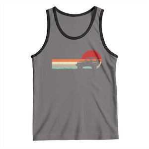 Off Road QUAD ATV Car Vintage Retro Sunset Tank Top TS11 Deep Heather Black Print Your Wear