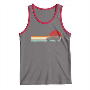 Off Road QUAD ATV Car Vintage Retro Sunset Tank Top TS11 Deep Heather Red Print Your Wear