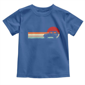 Off Road QUAD ATV Car Vintage Retro Sunset Toddler T Shirt TS11 Royal Blue Print Your Wear