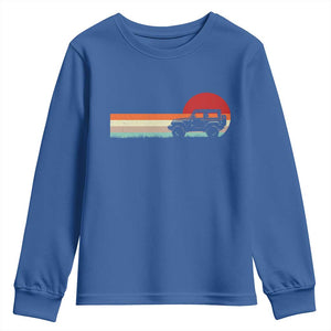 Off Road QUAD ATV Car Vintage Retro Sunset Youth Sweatshirt TS11 Royal Blue Print Your Wear