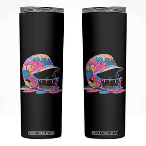 Funny Baseball Helmet Ice Cream Baseball Drip Skinny Tumbler TS11 Black Print Your Wear