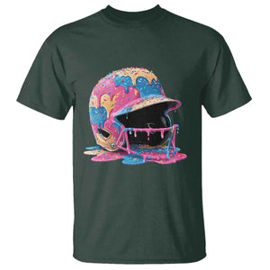 Funny Baseball Helmet Ice Cream Baseball Drip T Shirt TS11 Dark Forest Green Print Your Wear