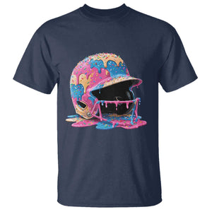 Funny Baseball Helmet Ice Cream Baseball Drip T Shirt TS11 Navy Print Your Wear