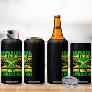 Funny Jamaica Is Calling And I Must Go 4 in 1 Can Cooler Tumbler Jamaican Flag Travel TS11 Print Your Wear