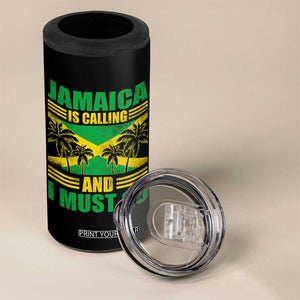 Funny Jamaica Is Calling And I Must Go 4 in 1 Can Cooler Tumbler Jamaican Flag Travel TS11 Print Your Wear