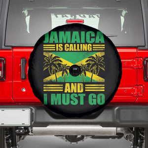 Funny Jamaica Is Calling And I Must Go Spare Tire Cover Jamaican Flag Travel TS11 Black Print Your Wear