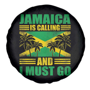 Funny Jamaica Is Calling And I Must Go Spare Tire Cover Jamaican Flag Travel TS11 Print Your Wear