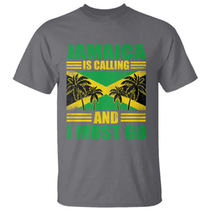 Funny Jamaica Is Calling And I Must Go T Shirt Jamaican Flag Travel TS11 Charcoal Print Your Wear