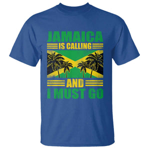 Funny Jamaica Is Calling And I Must Go T Shirt Jamaican Flag Travel TS11 Royal Blue Print Your Wear