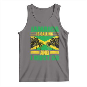Funny Jamaica Is Calling And I Must Go Tank Top Jamaican Flag Travel TS11 Deep Heather Print Your Wear