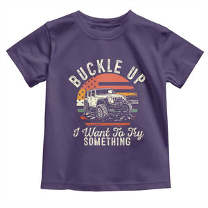 Funny Buckle Up I Want To Try Something Toddler T Shirt Offroad Car American Flag TS11 Purple Print Your Wear