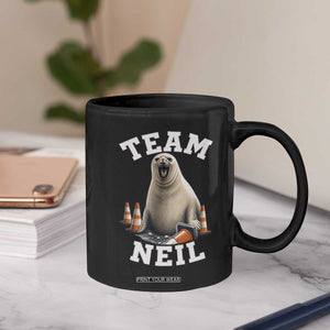 Team Neil The Seal Coffee Mug Funny Tasmania Elephant Seal with Traffic Cone TS11 Print Your Wear