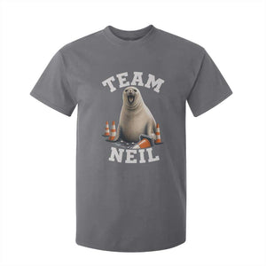Team Neil The Seal T Shirt For Kid Funny Tasmania Elephant Seal with Traffic Cone TS11 Charcoal Print Your Wear