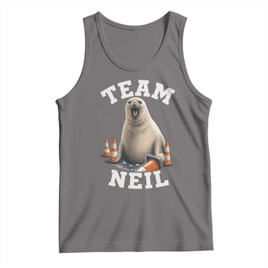Team Neil The Seal Tank Top Funny Tasmania Elephant Seal with Traffic Cone TS11 Deep Heather Print Your Wear