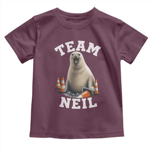 Team Neil The Seal Toddler T Shirt Funny Tasmania Elephant Seal with Traffic Cone TS11 Maroon Print Your Wear