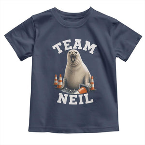 Team Neil The Seal Toddler T Shirt Funny Tasmania Elephant Seal with Traffic Cone TS11 Navy Print Your Wear