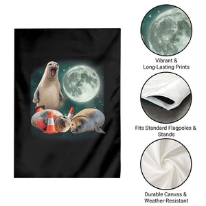 Funny Neil The Seal Howling at Moon 90s Retro Garden Flag TS11 Print Your Wear