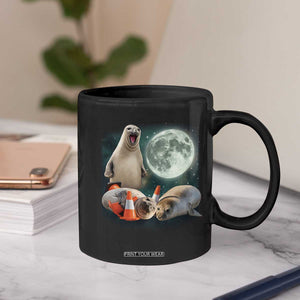Funny Neil The Seal Howling at Moon 90s Retro Coffee Mug TS11 Print Your Wear