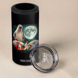 Funny Neil The Seal Howling at Moon 90s Retro 4 in 1 Can Cooler Tumbler TS11 Print Your Wear