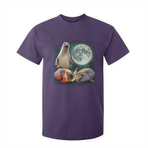 Funny Neil The Seal Howling at Moon 90s Retro T Shirt For Kid TS11 Purple Print Your Wear