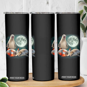 Funny Neil The Seal Howling at Moon 90s Retro Skinny Tumbler TS11 Print Your Wear