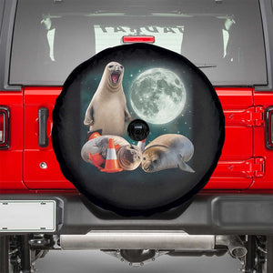 Funny Neil The Seal Howling at Moon 90s Retro Spare Tire Cover TS11 Black Print Your Wear