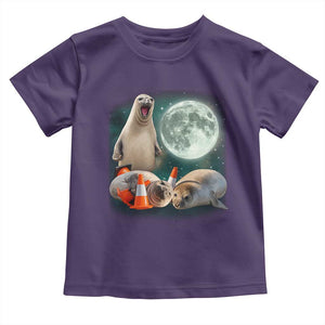 Funny Neil The Seal Howling at Moon 90s Retro Toddler T Shirt TS11 Purple Print Your Wear