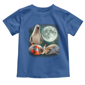 Funny Neil The Seal Howling at Moon 90s Retro Toddler T Shirt TS11 Royal Blue Print Your Wear