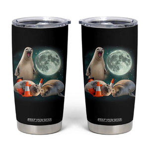 Funny Neil The Seal Howling at Moon 90s Retro Tumbler Cup TS11 Black Print Your Wear