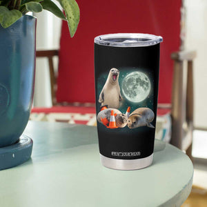 Funny Neil The Seal Howling at Moon 90s Retro Tumbler Cup TS11 Print Your Wear