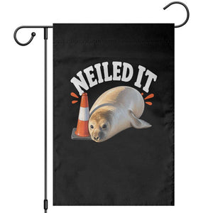 Neil The Seal Nailed It Garden Flag Funny Tasmania Elephant Seal Traffic Cone Meme Art TS11 Black Print Your Wear