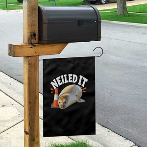 Neil The Seal Nailed It Garden Flag Funny Tasmania Elephant Seal Traffic Cone Meme Art TS11 Print Your Wear