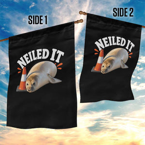 Neil The Seal Nailed It Garden Flag Funny Tasmania Elephant Seal Traffic Cone Meme Art TS11 Print Your Wear