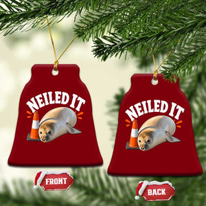Neil The Seal Nailed It Ceramic Ornament Funny Tasmania Elephant Seal Traffic Cone Meme Art TS11 Print Your Wear