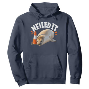 Neil The Seal Nailed It Hoodie Funny Tasmania Elephant Seal Traffic Cone Meme Art TS11 Navy Print Your Wear