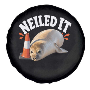 Neil The Seal Nailed It Spare Tire Cover Funny Tasmania Elephant Seal Traffic Cone Meme Art TS11 Print Your Wear
