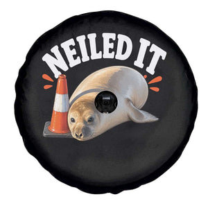 Neil The Seal Nailed It Spare Tire Cover Funny Tasmania Elephant Seal Traffic Cone Meme Art TS11 Print Your Wear
