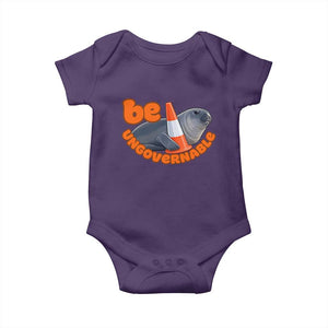 Neil The Seal Be Ungovernable Baby Onesie Funny Tasmania Elephant Seal Road TS11 Purple Print Your Wear