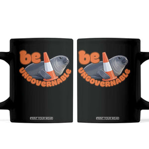Neil The Seal Be Ungovernable Coffee Mug Funny Tasmania Elephant Seal Road TS11 Black Print Your Wear