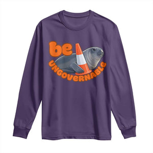 Neil The Seal Be Ungovernable Long Sleeve Shirt Funny Tasmania Elephant Seal Road TS11 Purple Print Your Wear
