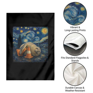 Funny Neil The Seal Starry Night Garden Flag Van Gogh Art for Tasmania Seal Lovers TS11 Print Your Wear