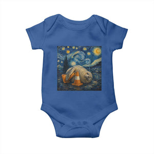 Funny Neil The Seal Starry Night Baby Onesie Van Gogh Art for Tasmania Seal Lovers TS11 Royal Blue Print Your Wear