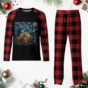 Funny Neil The Seal Starry Night Plaid Pajama Set Van Gogh Art for Tasmania Seal Lovers TS11 Buffalo Plaid Print Your Wear