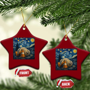 Funny Neil The Seal Starry Night Ceramic Ornament Van Gogh Art for Tasmania Seal Lovers TS11 Print Your Wear