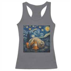 Funny Neil The Seal Starry Night Racerback Tank Top Van Gogh Art for Tasmania Seal Lovers TS11 Charcoal Print Your Wear