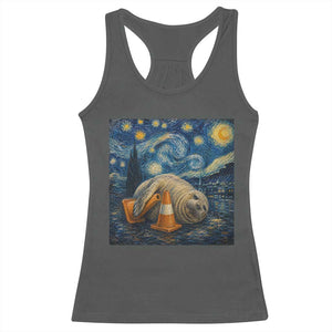 Funny Neil The Seal Starry Night Racerback Tank Top Van Gogh Art for Tasmania Seal Lovers TS11 Dark Heather Print Your Wear