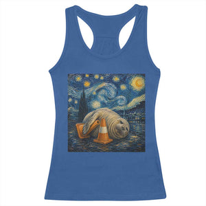 Funny Neil The Seal Starry Night Racerback Tank Top Van Gogh Art for Tasmania Seal Lovers TS11 Royal Blue Print Your Wear